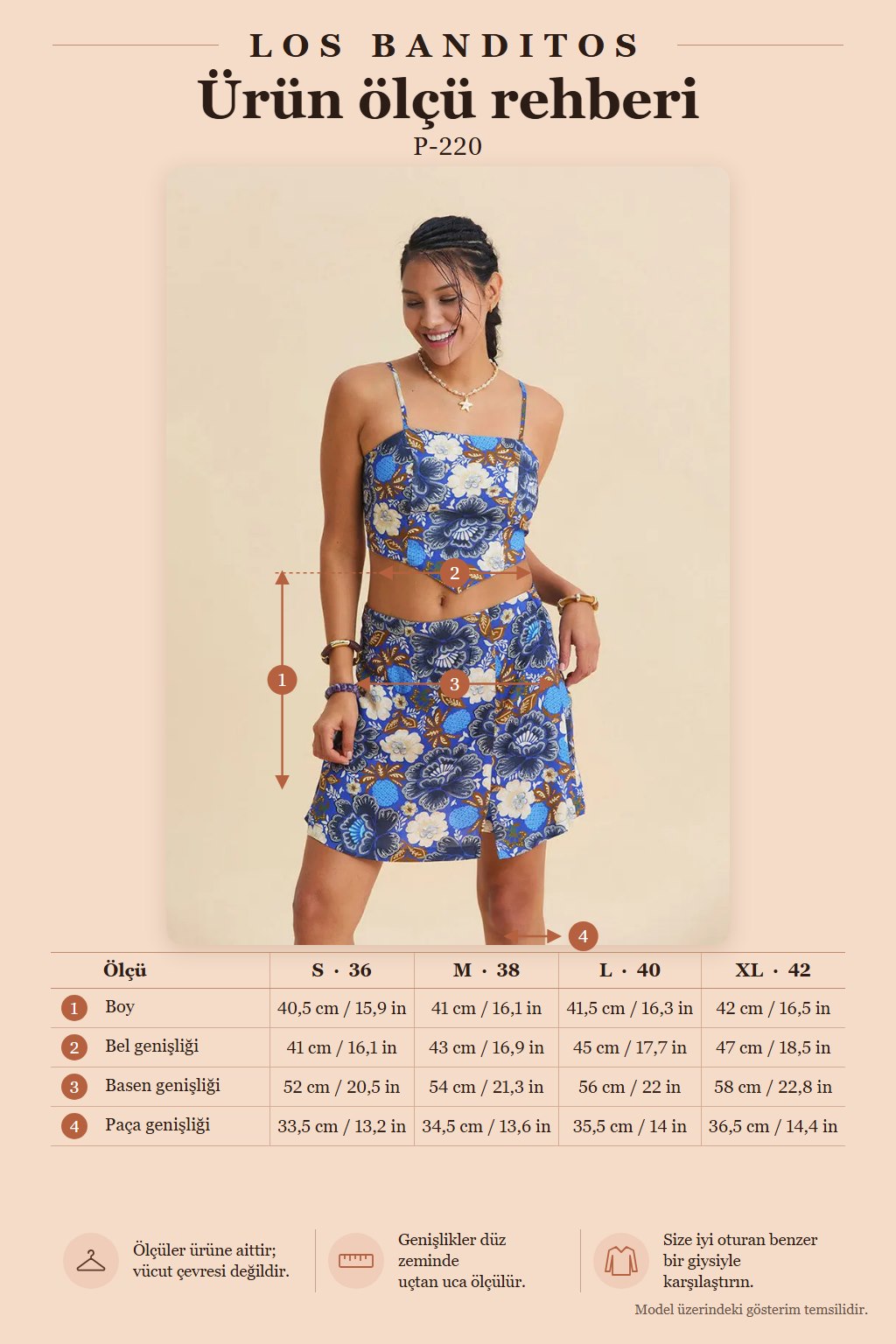 Wrap-Front Side-Zip Blue Patterned Skort 7274