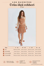 Wrap-Front Side-Zipper Orange Floral Skort 7273