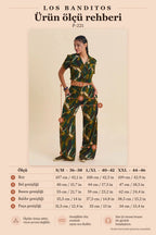 Regular Waist Button-Down Khaki Women's Palazzo Trousers 7275