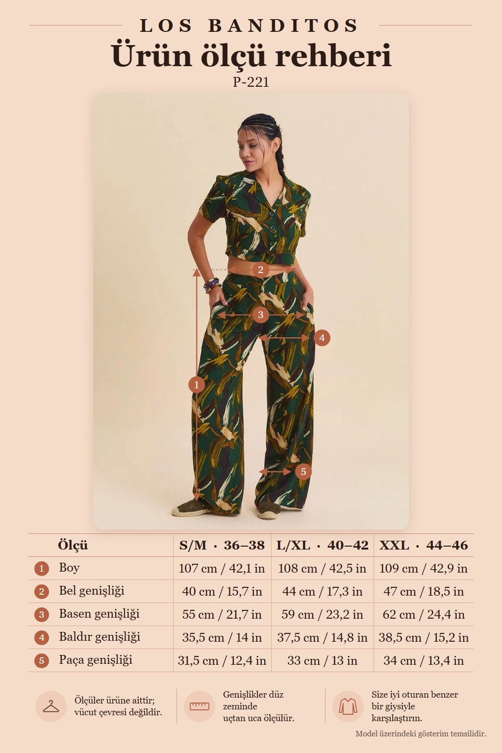 Regular Waist Button-Down Khaki Women's Palazzo Trousers 7275