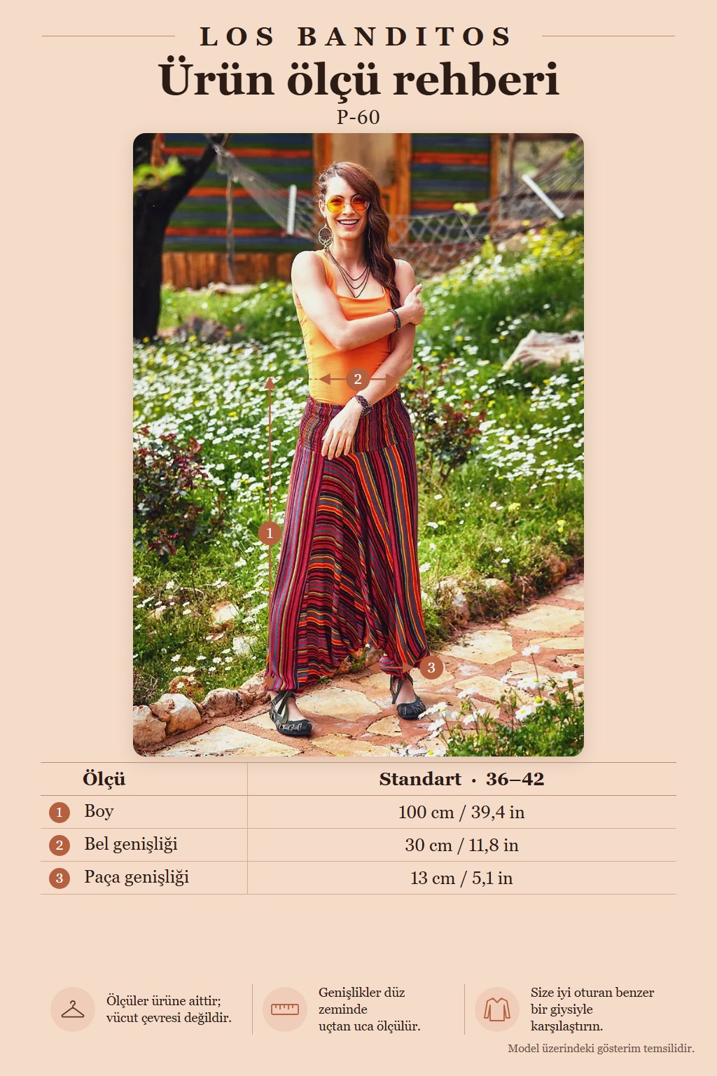 Authentic Striped Smocked-Waist Women's Red Harem Pants 85
