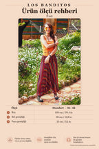 Authentic Striped Smocked-Waist Women's Red Harem Pants 85
