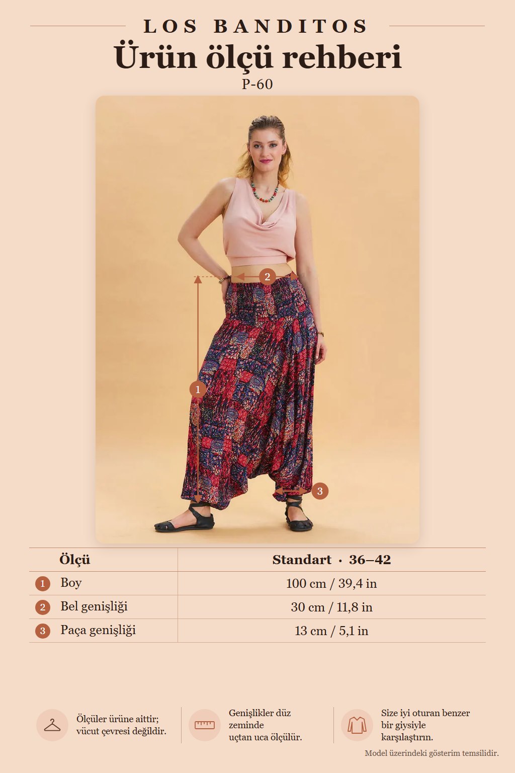 Red Boho Smocked Waist Harem Pants 6855