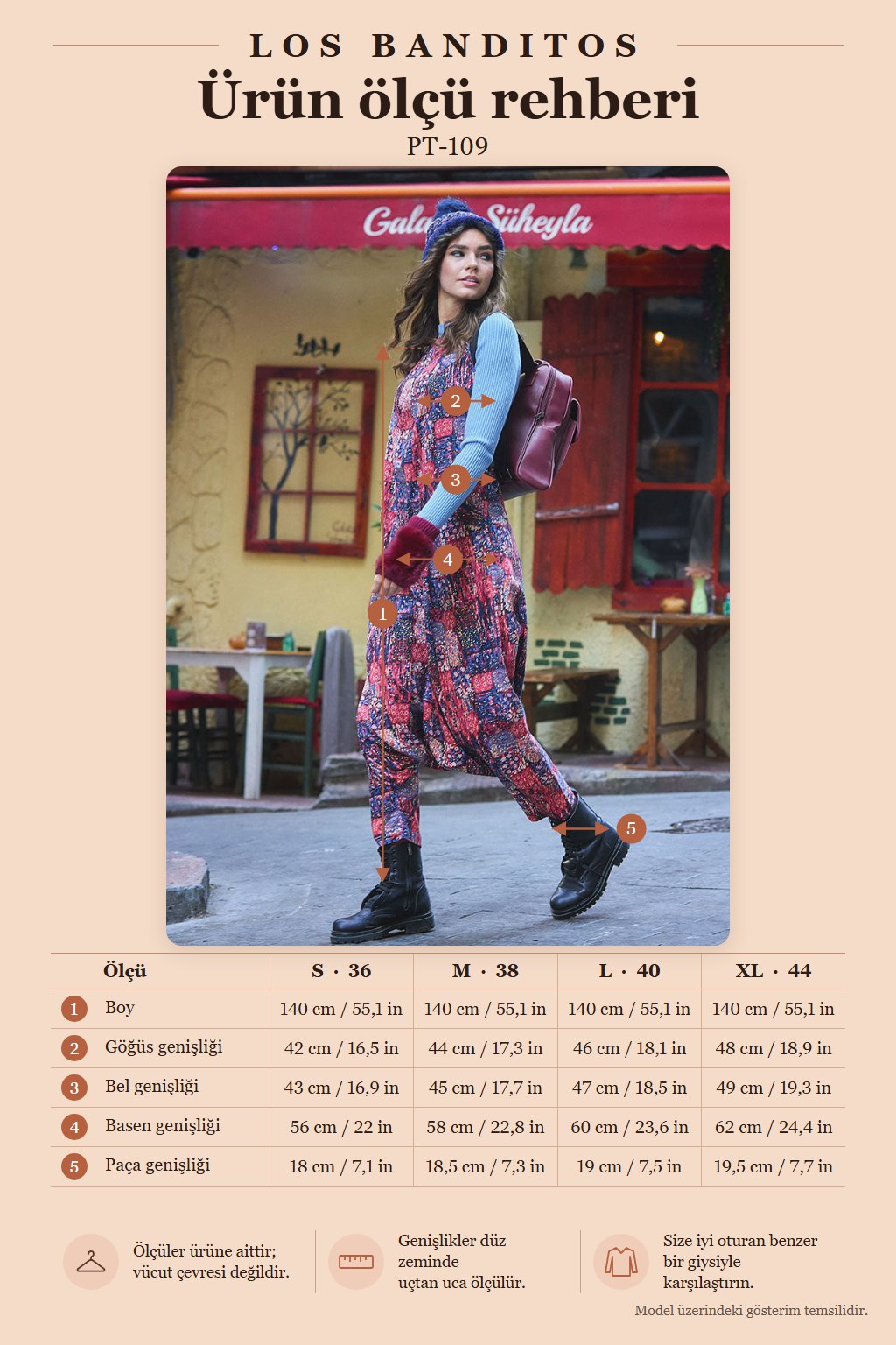Women's Red Patterned Low-Cut Zippered Pocketed Harem Jumpsuit 6587