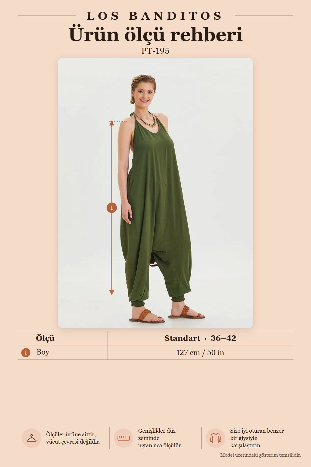 Halter Neck Elastic Hem Khaki Bohemian Jumpsuit 6802