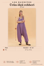 Halter Neck Elastic Hem Lilac Women's Bohemian Jumpsuit 6805