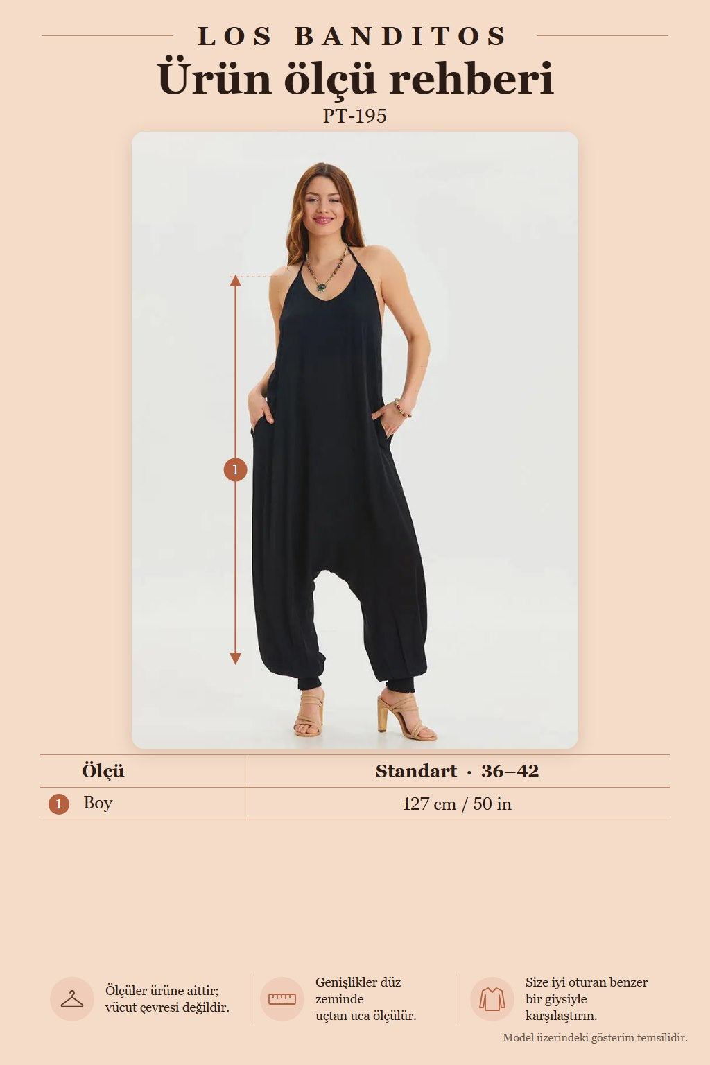 Halter Neck Black Women's Bohemian Jumpsuit with Elasticated Cuffs 6803