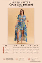 Women's Blue Ethnic Jumpsuit with Ruffle Sleeves and Shorts Detail 6808
