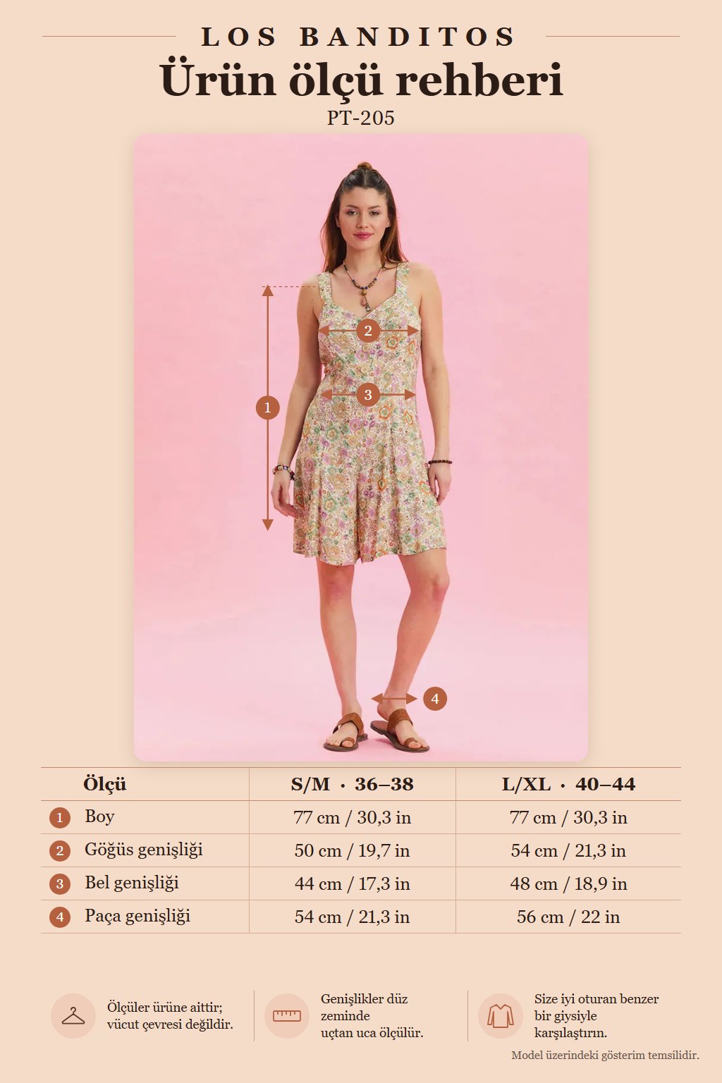 Beige Summer Jumpsuit with Thin Straps and Button Detail 6887