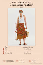 Mustard Bohemian Skirt with Tie Detail and Elastic Waist 6817