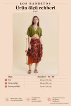 Elastic Waist Double Layer Coral Asymmetric Skirt 7240