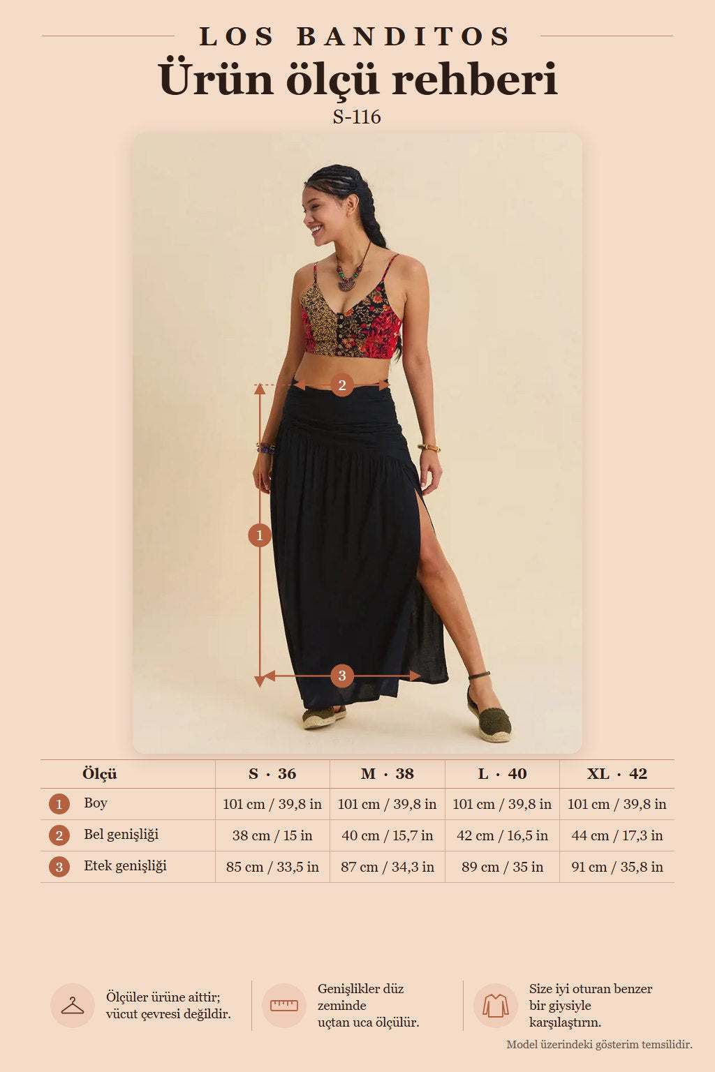 Draped Detail Slit Black Bohemian Skirt 7237