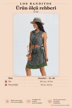Double-Layer Wrap Green Floral Skirt 7298