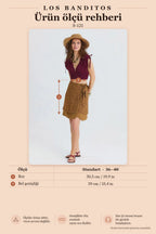 Double-Layer Wrap-Around Mustard Floral Skirt 7296
