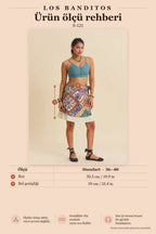 Double Layered Wrap Style Beige Floral Skirt 7300