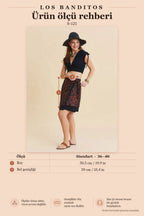 Double-Layer Wrap-Around Black Ethnic Skirt 7297
