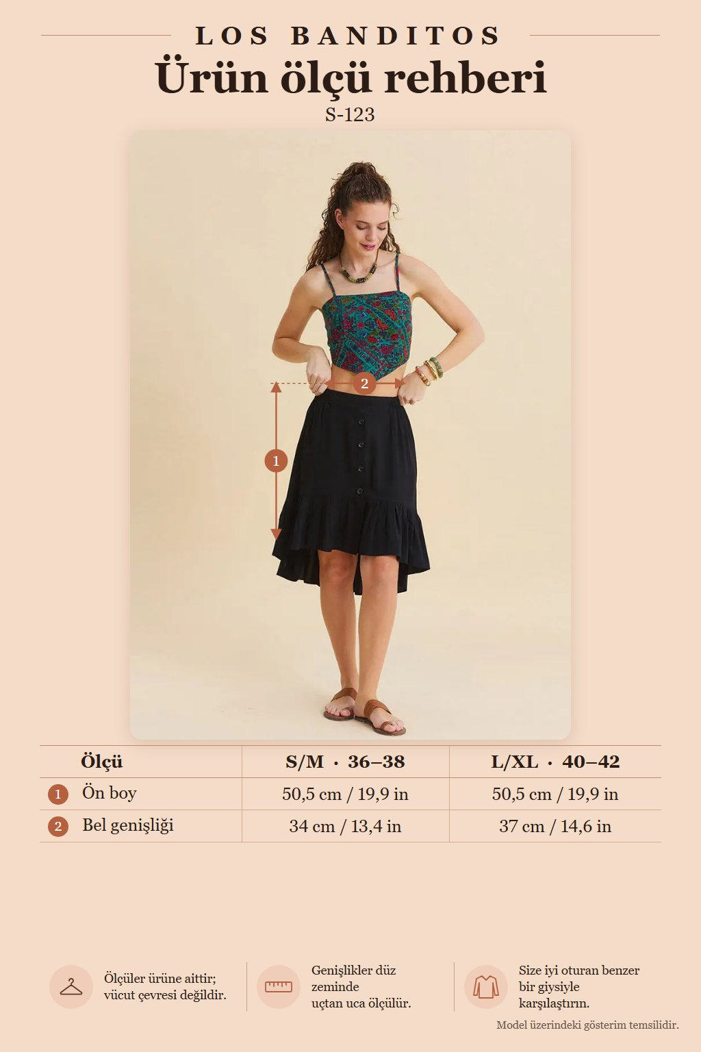 Black Asymmetric Skirt with Elastic Waist, Buttons, and Ruffles 7324