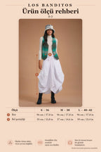 Bohemian Style White Long Skirt with Pockets and Drawstring Waist 1953