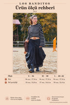 Black Asymmetrical Skirt with Pockets and Drawstring Waist 7003