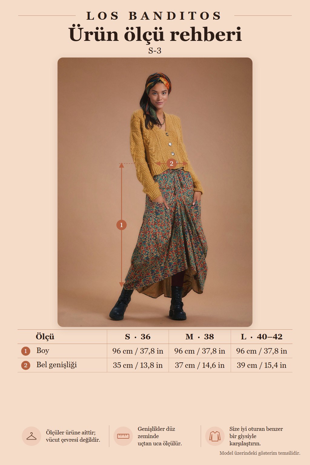 Ethnic Patterned Lace-Up Pocketed Long Harem Skirt 5330