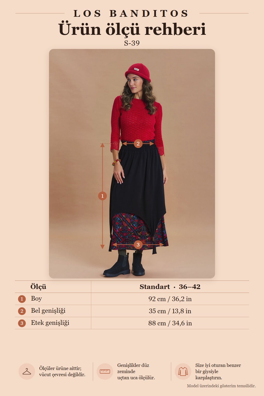 Beli Lastikli Çift Katlı Siyah Desenli Asimetrik Etek