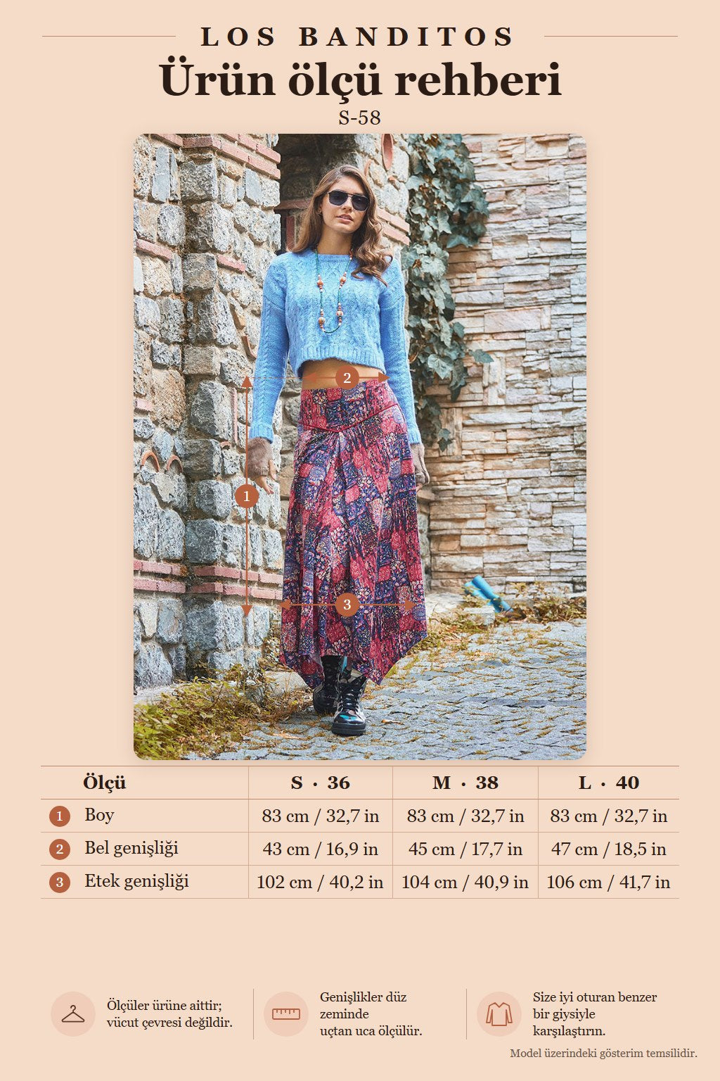Red Ethnic Print Asymmetric Skirt with Trim Detail 6651