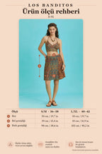 Paisley Print Patchwork Bohemian Mini Skirt 6298