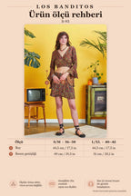 Bohem Stil Bordo Desenli Anvelop Mini Etek 5206