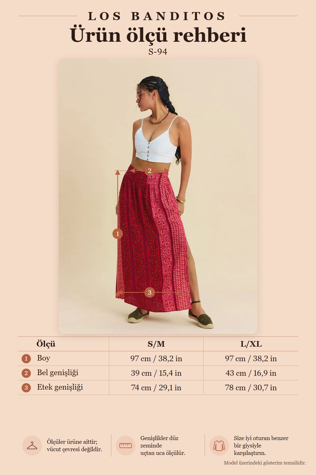 Elasticated Waist High Slit Red Floral Skirt 7243