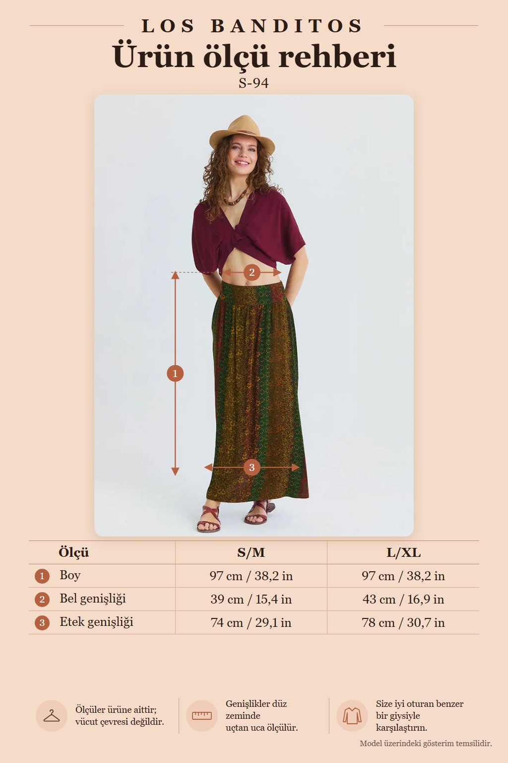 Elasticated Waist Deep Slit Green Long Skirt 7242