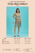 Floral Watermarked Fabric Elastic Waist Bohemian Mini Skirt 6306