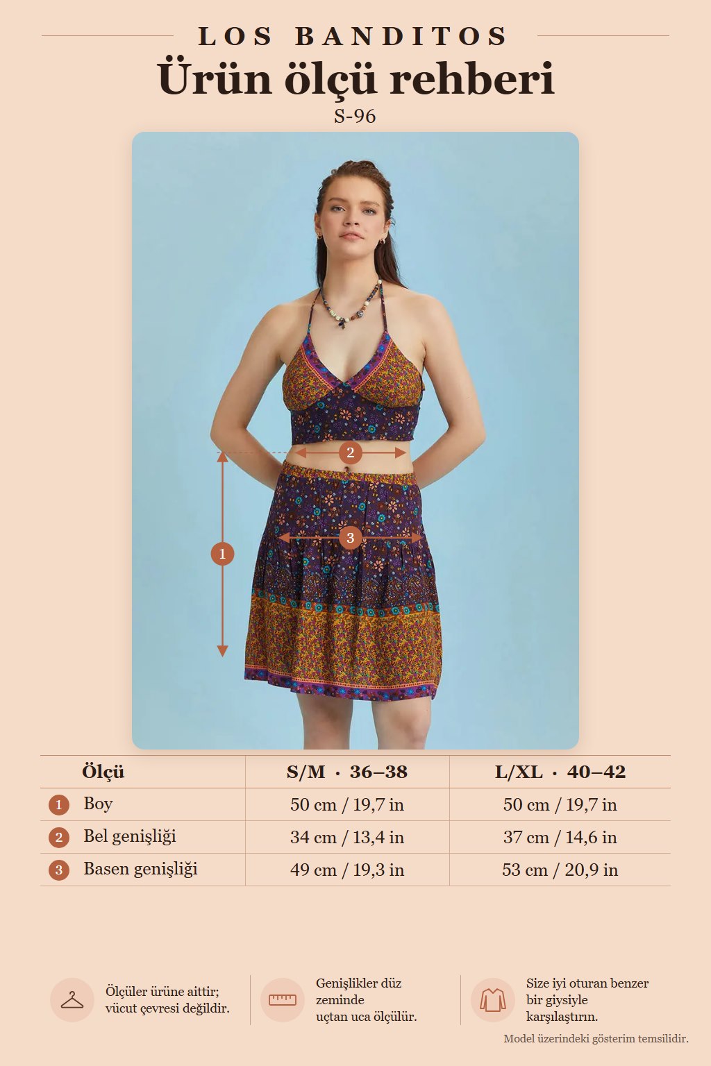Floral Patterned Water-Repellent Fabric Elastic Waist Bohemian Mini Skirt 6305