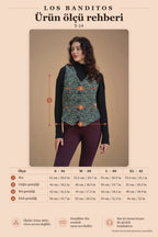 Bohemian Style Women's Green Patterned Vest 6722