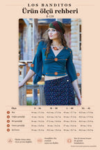 Wrap-Neck Short-Sleeved Green Winter Blouse 7050