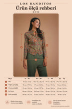 Floral Print Mandarin Collar Asymmetric Buttoned Jacket Blouse 5387