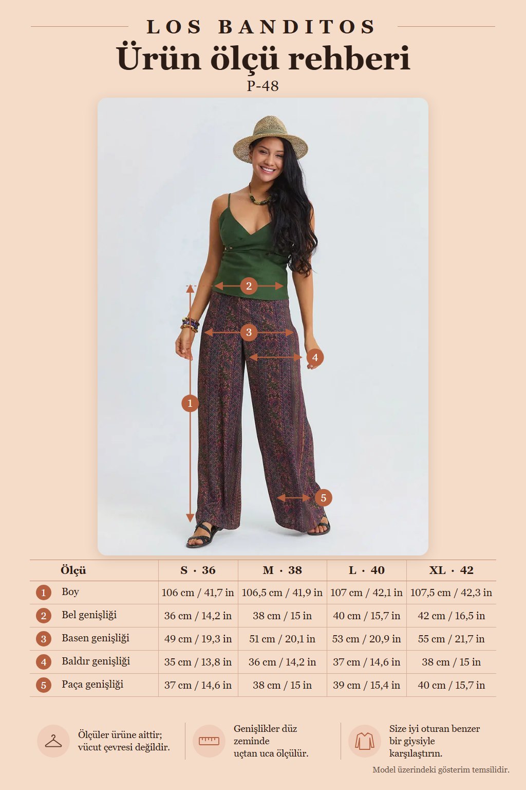 High-Waisted Wide-Leg Ethnic Patterned Women's Palazzo Trousers 7202