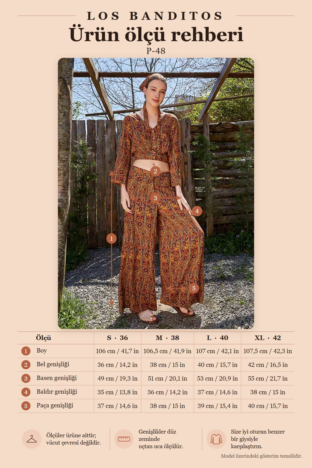 Palazzo High-Waist Wide-Leg Mustard Patterned Trousers 4862