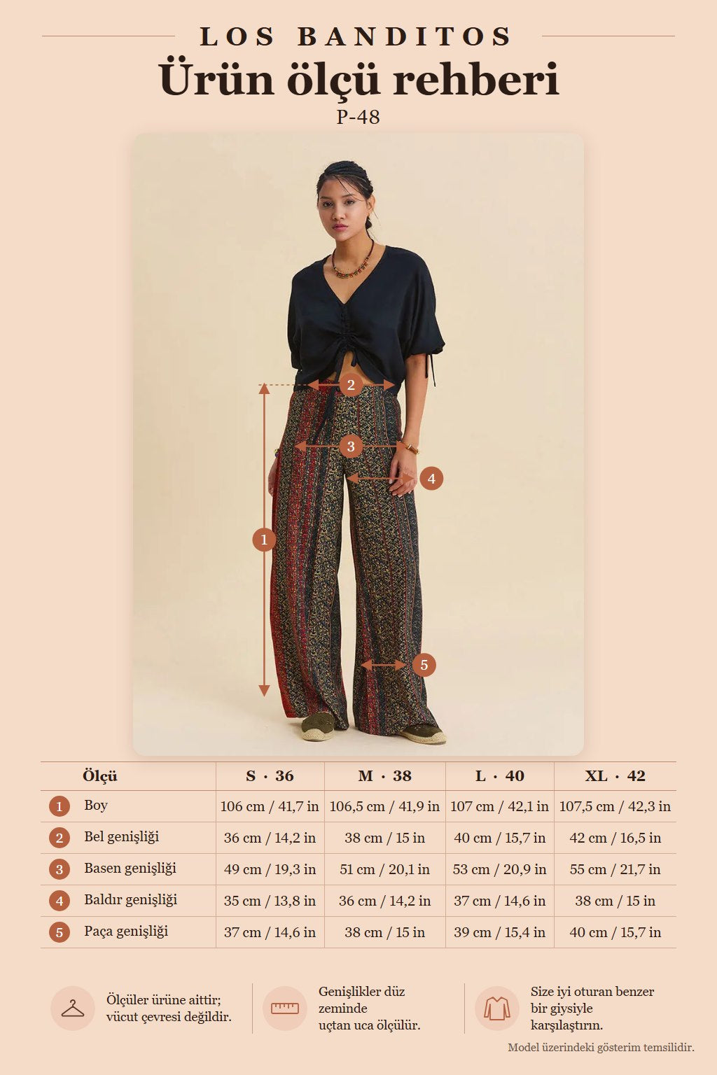 High Waist Wide Leg Terracotta Women's Palazzo Pants 7205