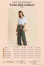 High-Waist Wide-Leg Larci Floral Women's Palazzo Trousers 7203