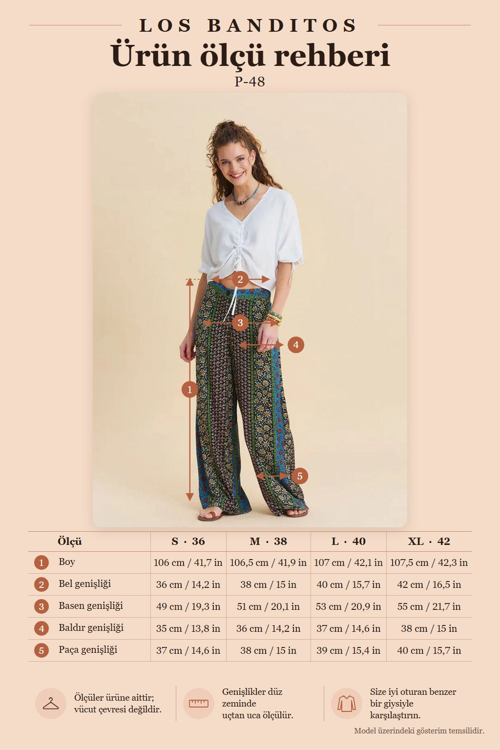 High-Waist Wide-Leg Larci Floral Women's Palazzo Trousers 7203