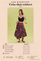 Smocked Detail Red Loose-Fit Skirt with Waist Tie 6836