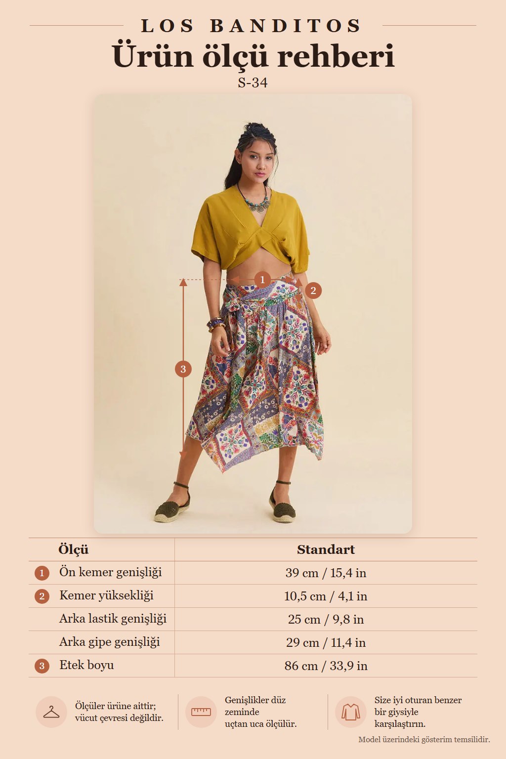 Shirred Detail Tie-Waist Beige Floral Skirt 7231