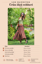 Retro Patterned High-Waisted Flared Midi Skirt 2438