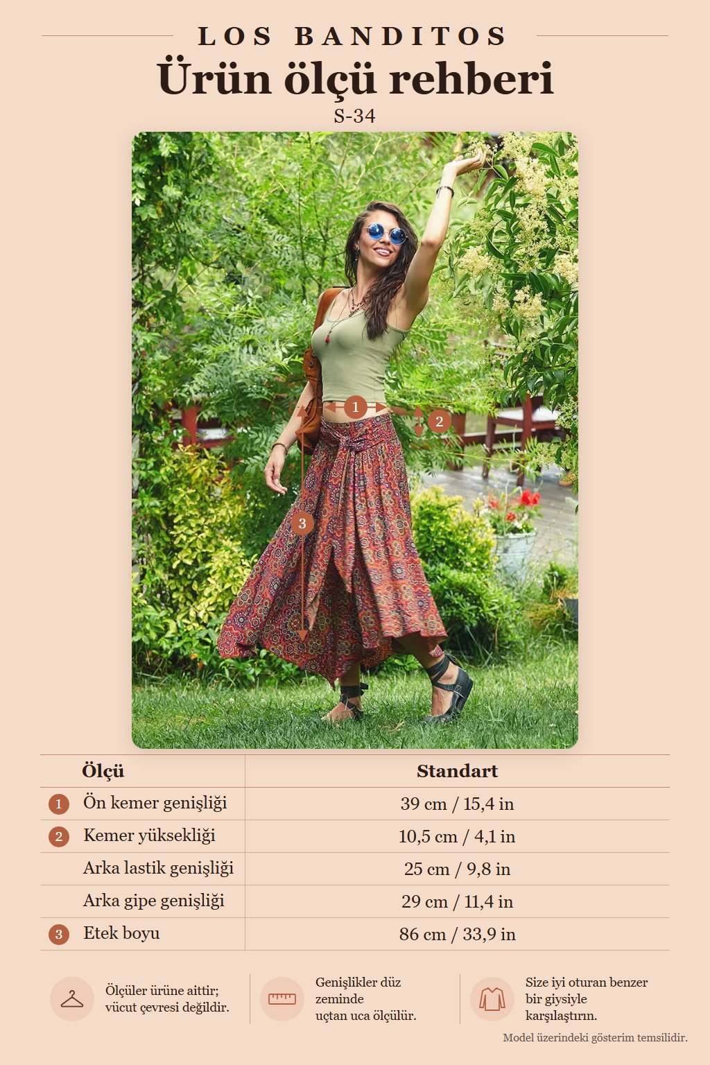 Retro Patterned High-Waisted Flared Midi Skirt 2438