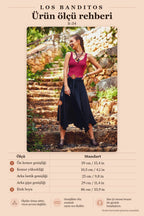 Bohemian Tie-Waist Flared Midi Black Skirt 669