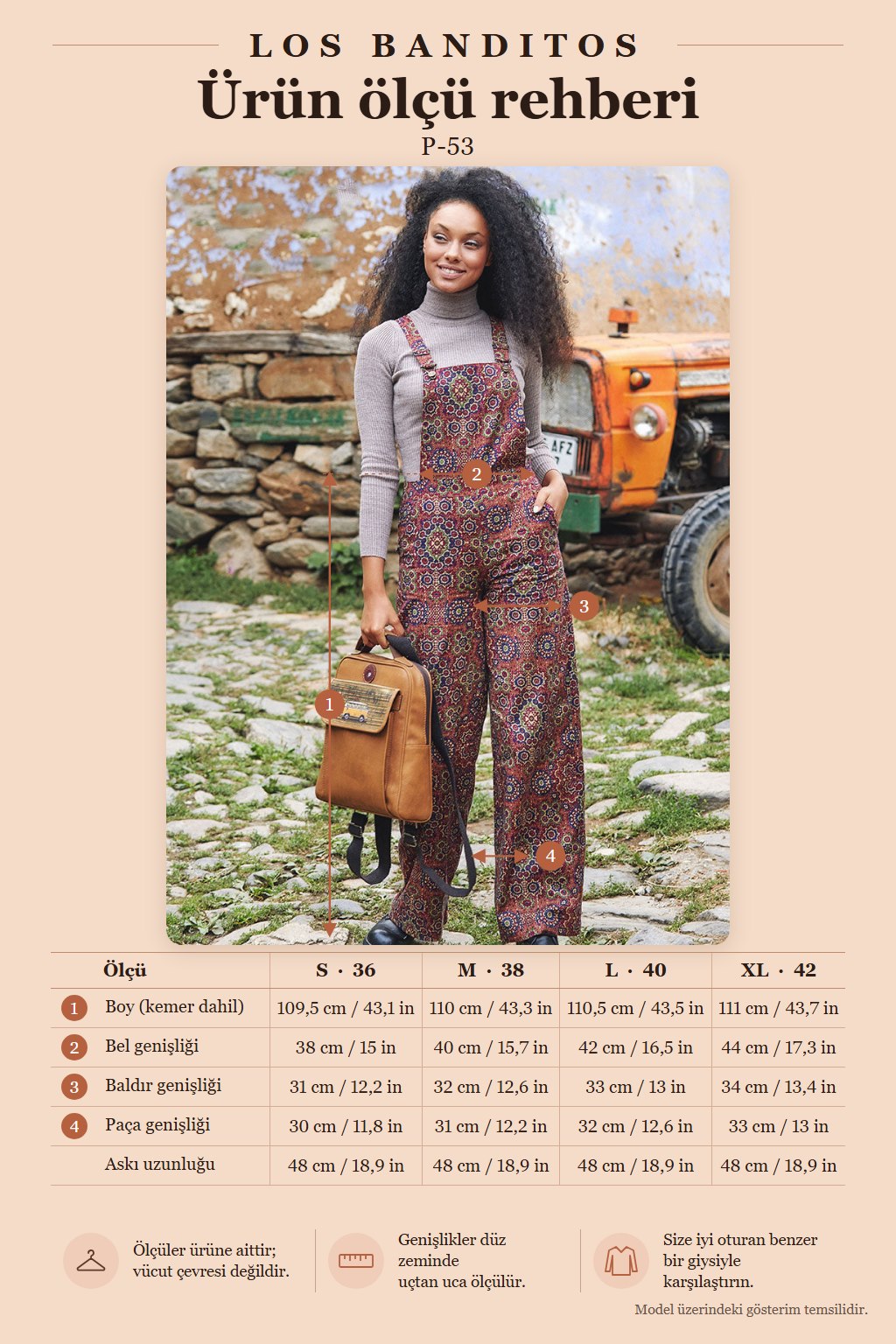 Retro Patterned Wide-Leg Dungaree Jumpsuit for Women 3261