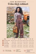Retro Patterned Wide-Leg Dungaree Jumpsuit for Women 3261
