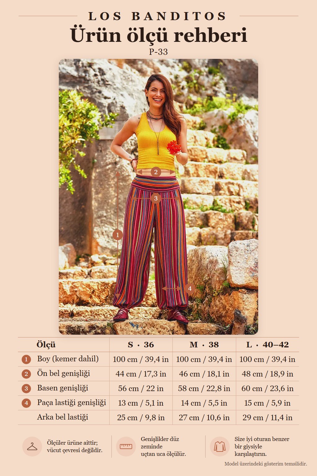 Bohemian Style Striped Elastic Waist Harem Pants 73