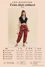 Elastic Waist Lace-Up Detail Fuchsia Women's Ethnic Pants 7171