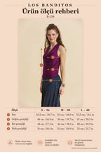 Draped Neck Cross-Back Wine-Colored Authentic Blouse 7315